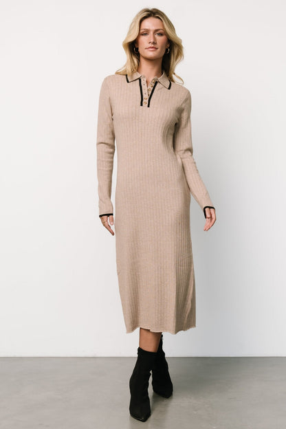 Shantel Polo Dress | Taupe + Black