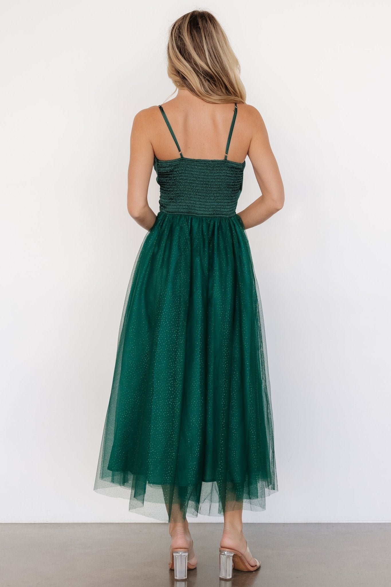 Shonda Sparkle Midi Dress | Emerald