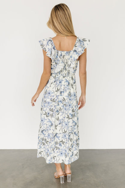 Sorrento Ruffle Dress | Blue Floral
