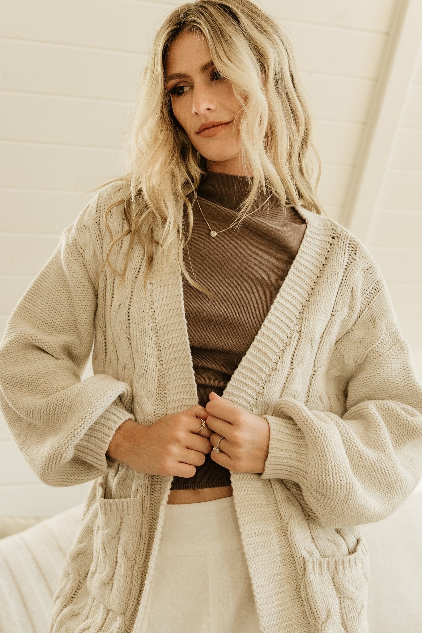 Spencer Chunky Knit Cardigan | Oatmeal