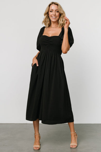 Stefania Midi Dress | Black
