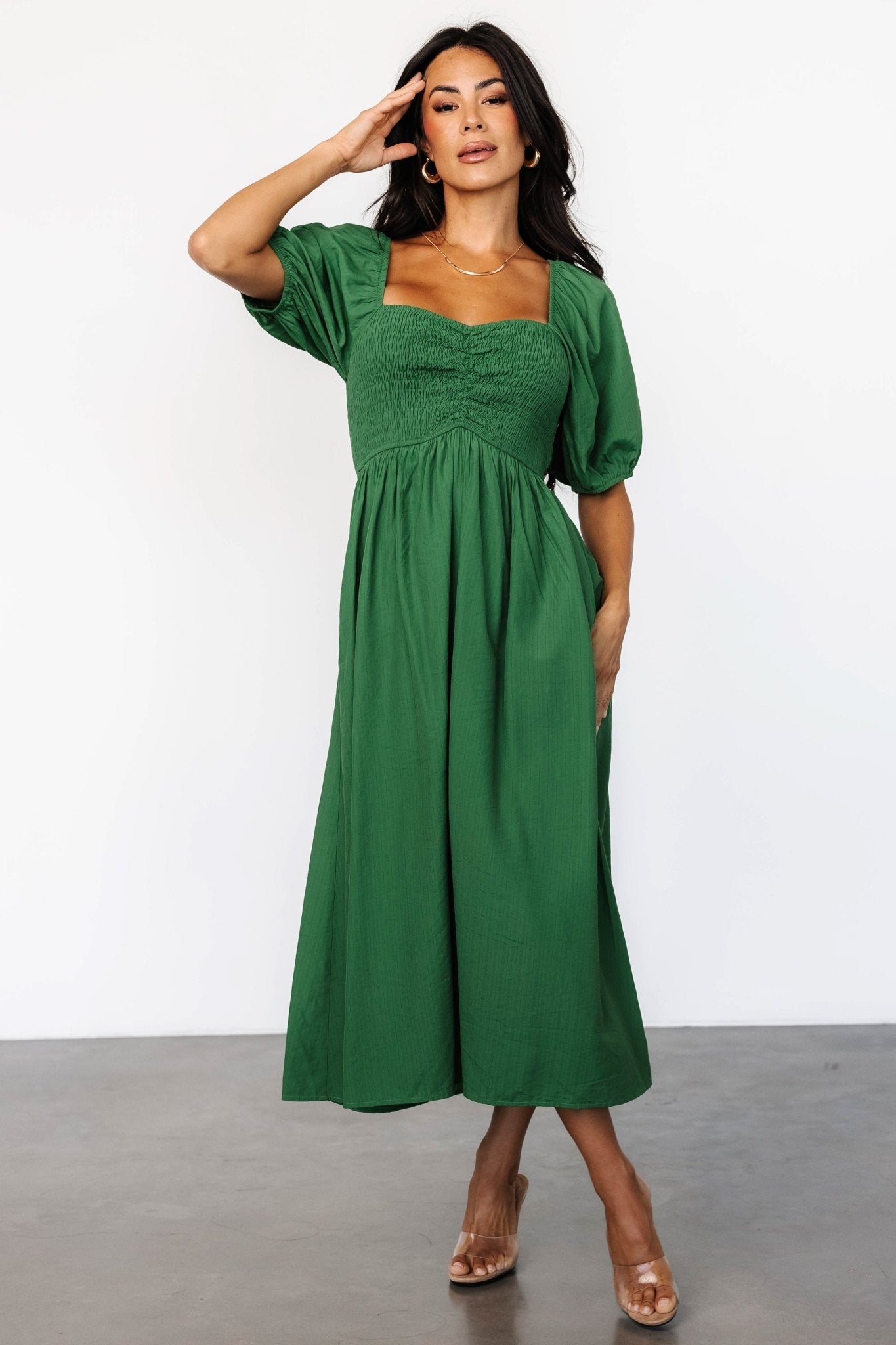 Stefania Midi Dress | Green