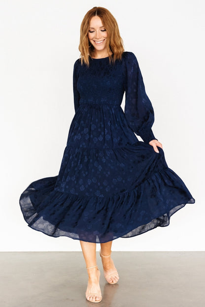 Stockholm Smocked Dress | Midnight Blue