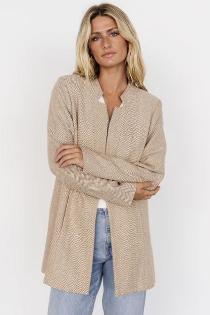 Stratford Open Front Blazer | Natural