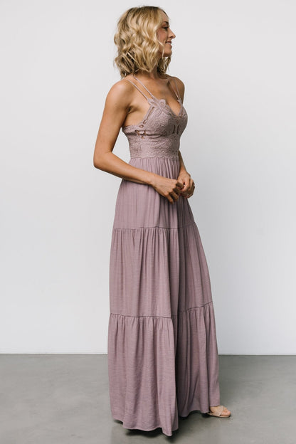 Summerlin Lace Top Maxi Dress | Dusty Mauve