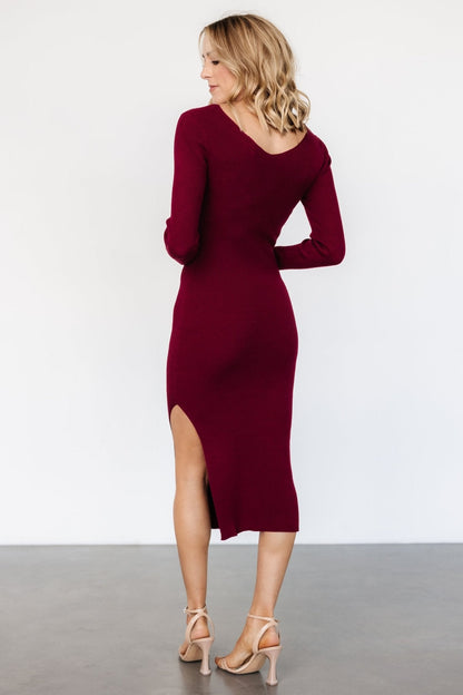 Tacey Midi Dress | Merlot