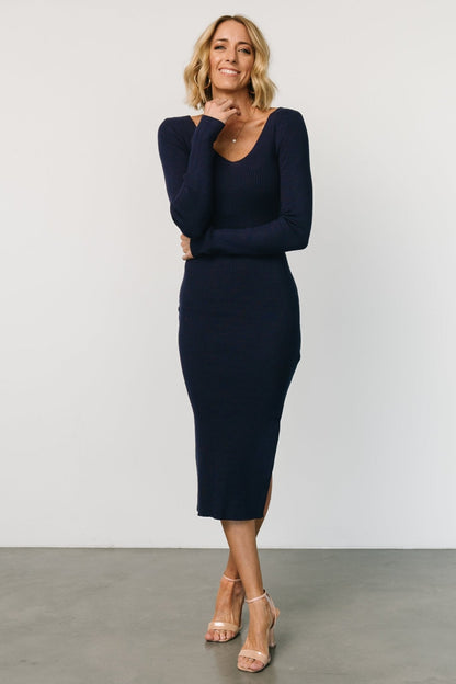 Tacey Midi Dress | Navy