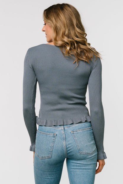 Tayla Knit Top | Slate Blue