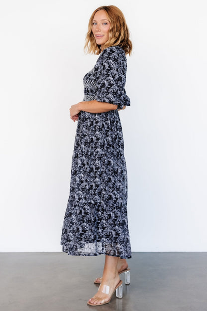 Tulsa Smocked Dress | Black + White