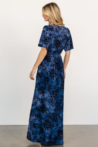 Uma Velvet Maxi Dress | Navy
