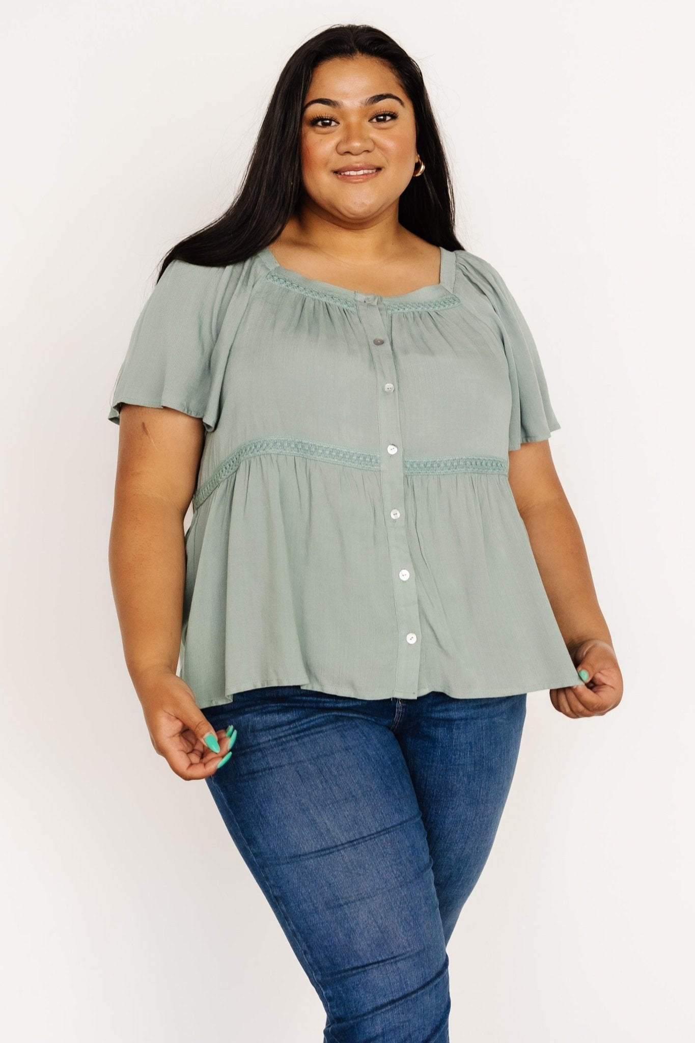 Unity Button Up Top | Sage