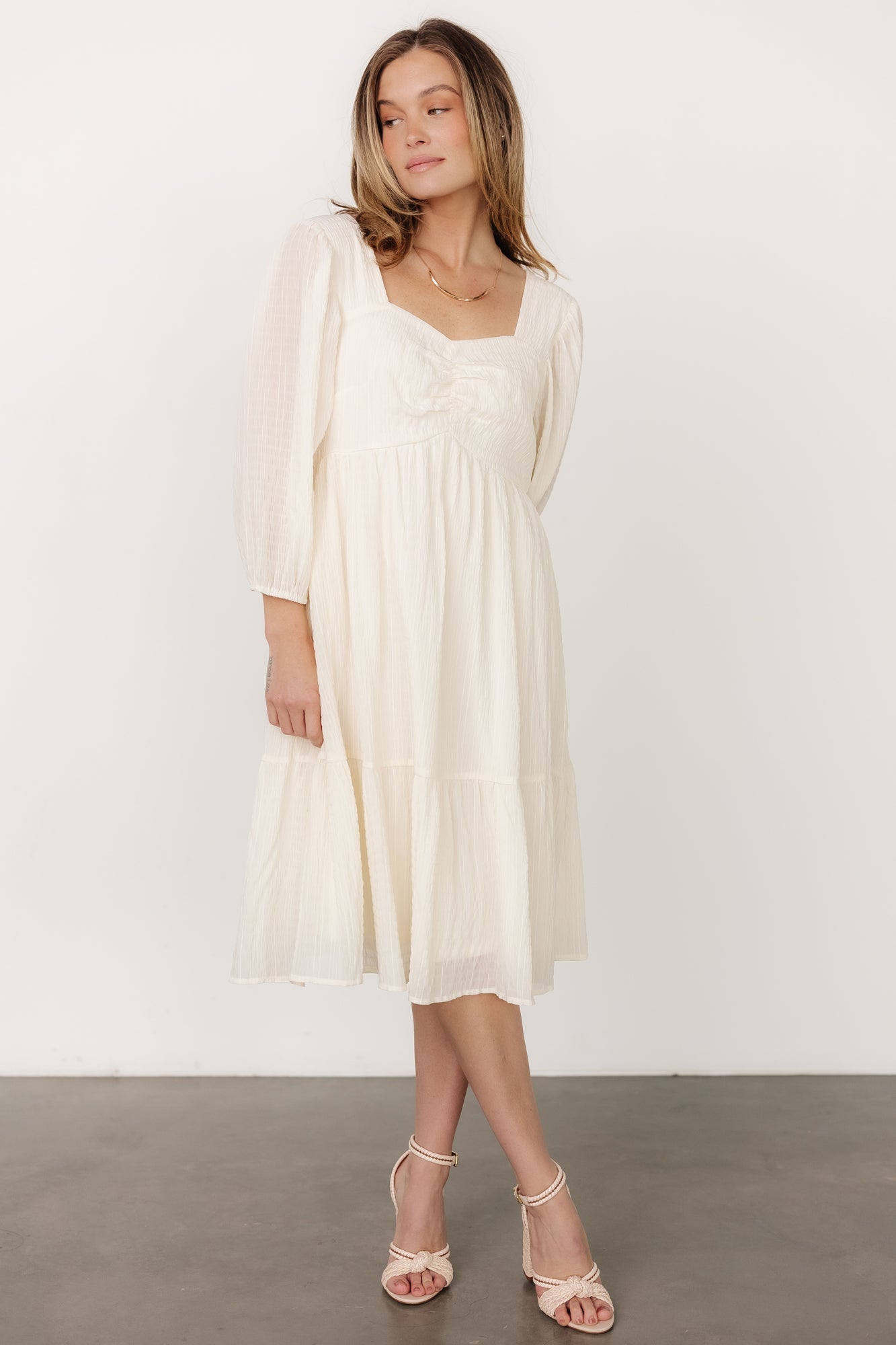 Vaeda Midi Dress | Cream