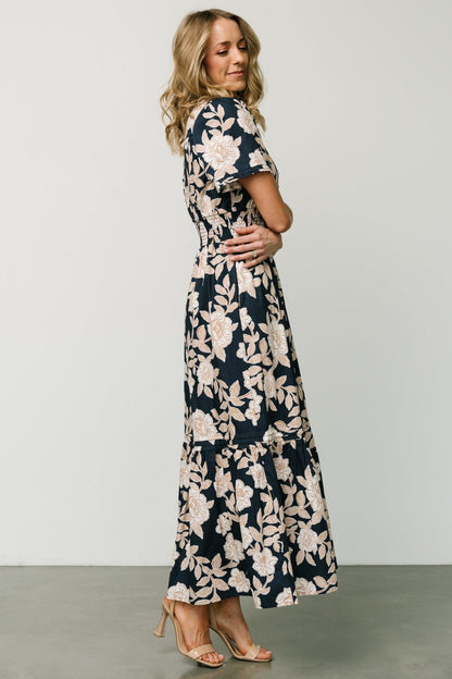 Vera Maxi Dress | Navy Floral