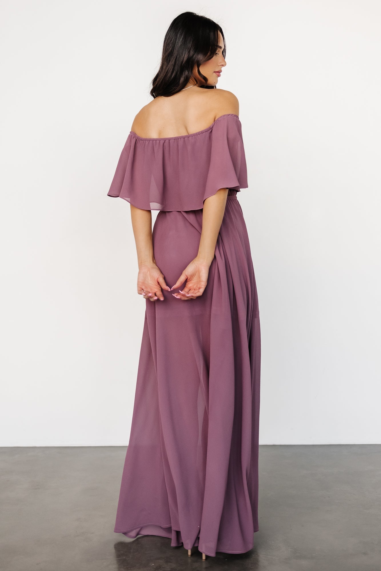 Victoria Off Shoulder Maxi Dress | Vintage Plum