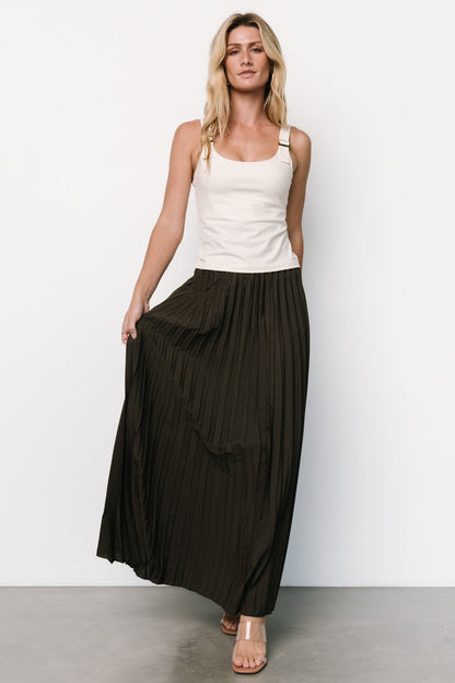 Vinny Pleated Maxi Skirt | Charcoal