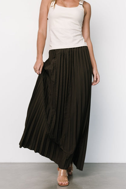 Vinny Pleated Maxi Skirt | Charcoal