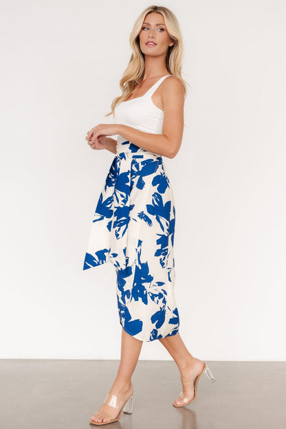 Vista Wrap Midi Skirt | Blue Print