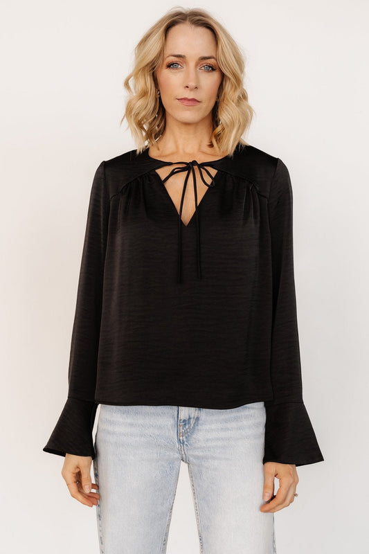 Westminster Satin Top | Black